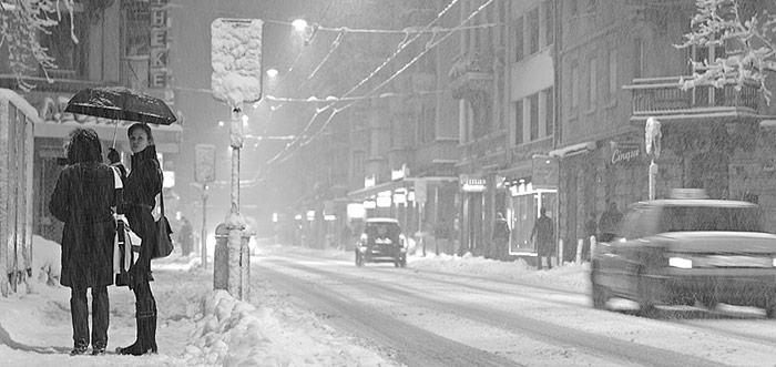 Schnee in Zuerich